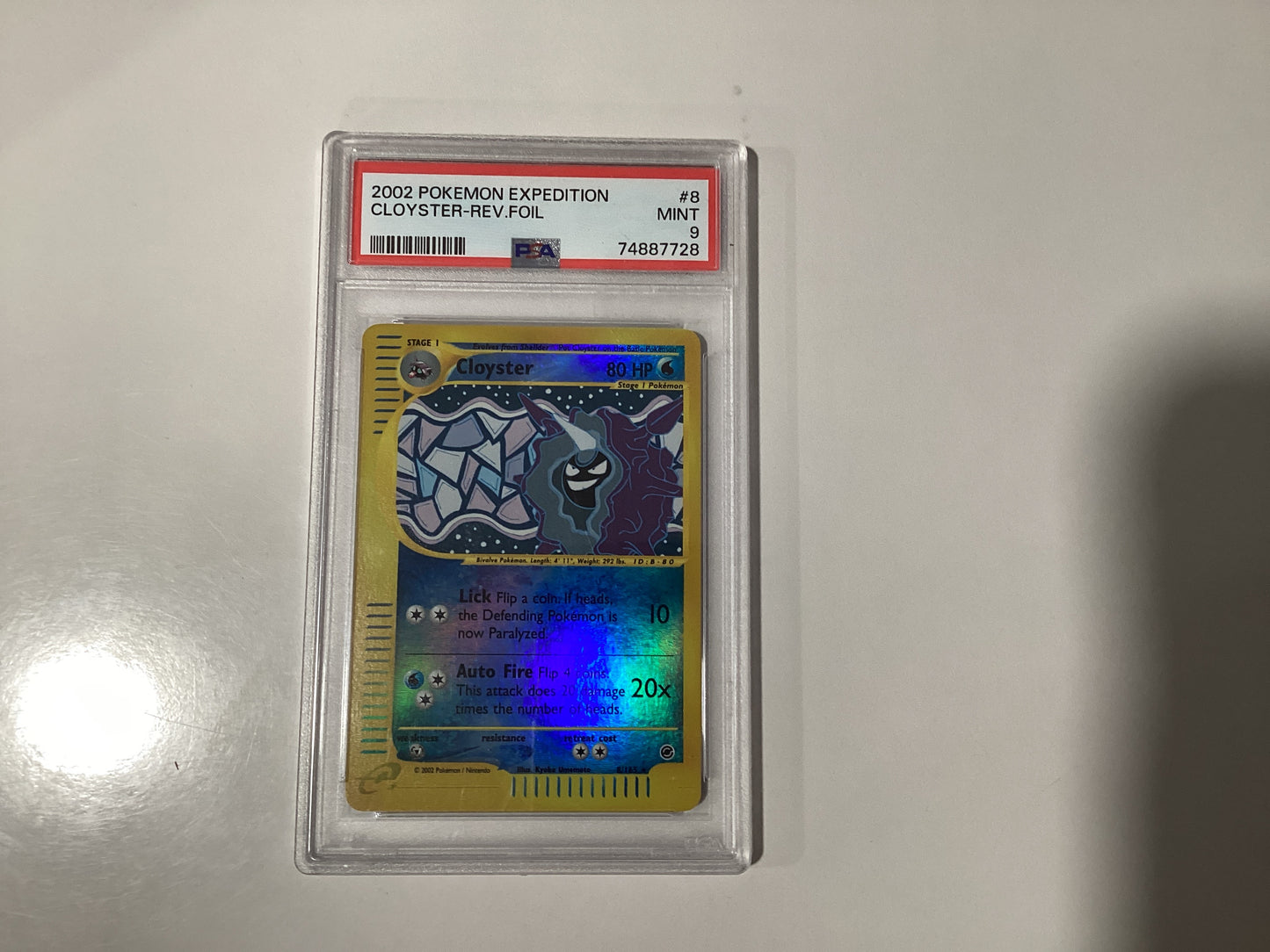 Pokemon (2002) Cloyster Expedition 8/165 Rev Foil PSA 9