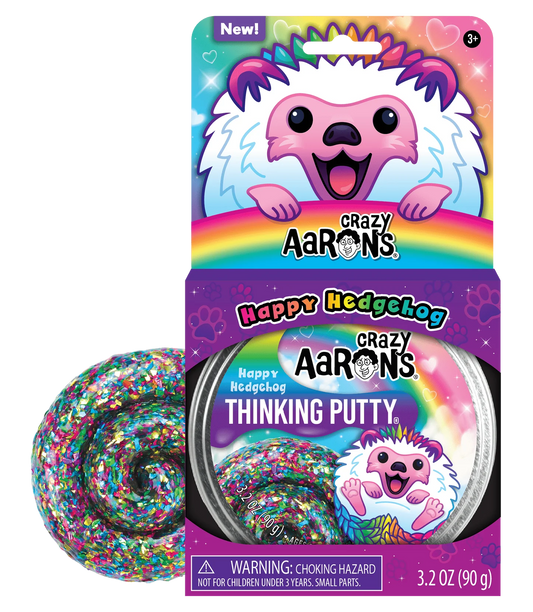 Crazy Aaron's Happy Hedgehog Putty Pets - Full Size 4" Thinking Putty Tin