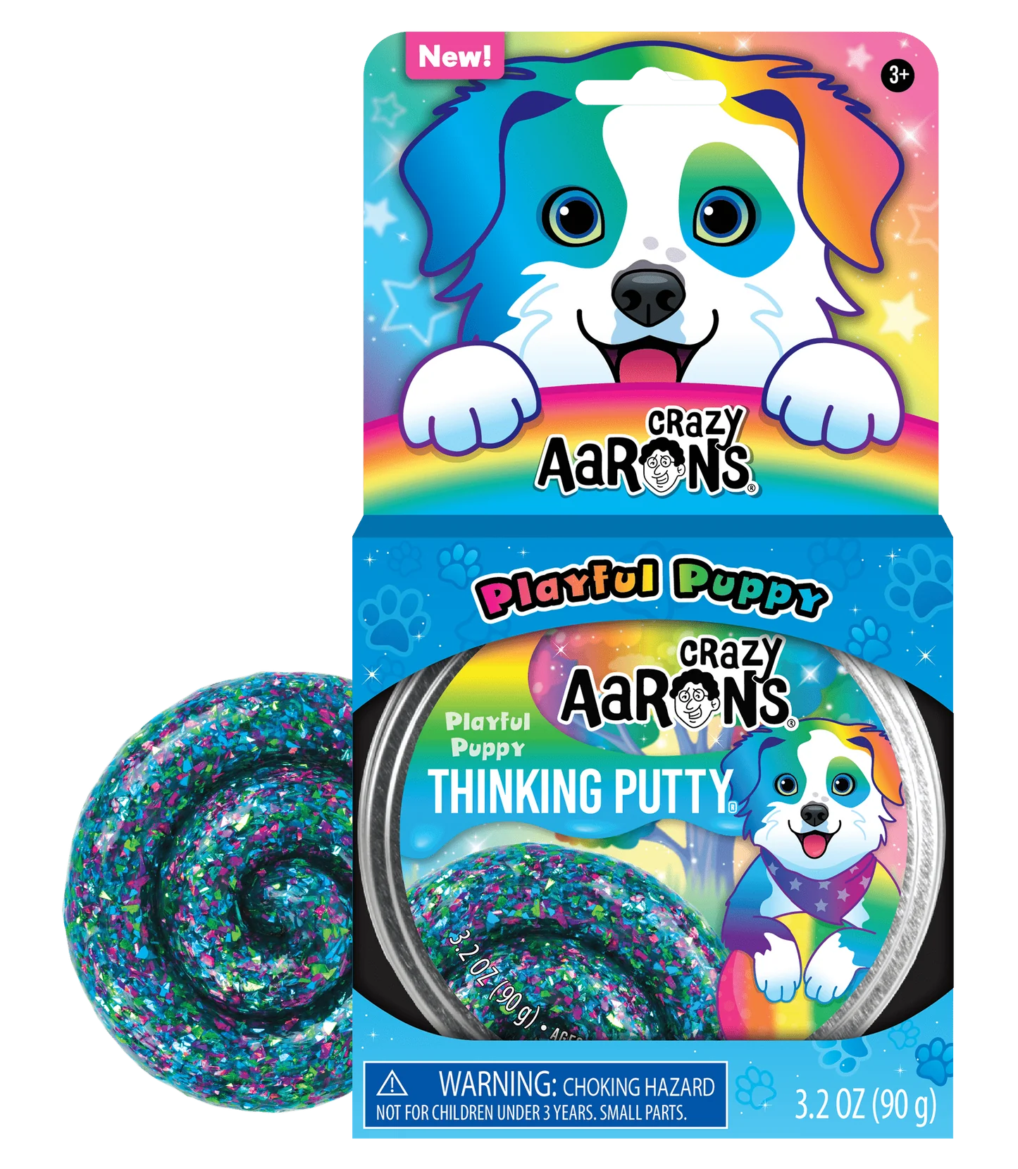 Crazy Aaron's Playful Puppy Putty Pets - Full Size 4" Thinking Putty Tin