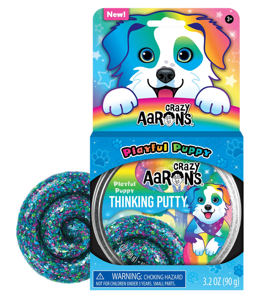 Crazy Aaron's Playful Puppy Putty Pets - Full Size 4" Thinking Putty Tin