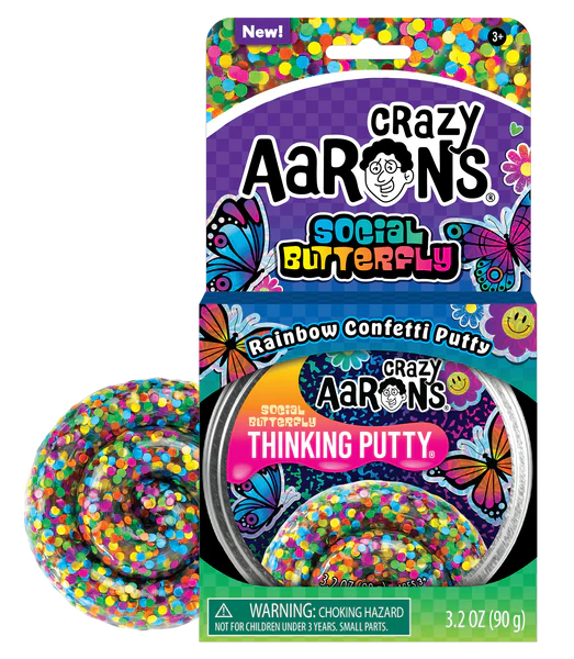 Crazy Aaron's Social Butterfly - Full Size 4" Thinking Putty Tin