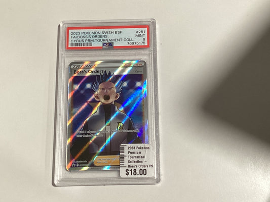 2023 Pokemon Cyrus Premium Tournament - Boss's Orders PSA 9