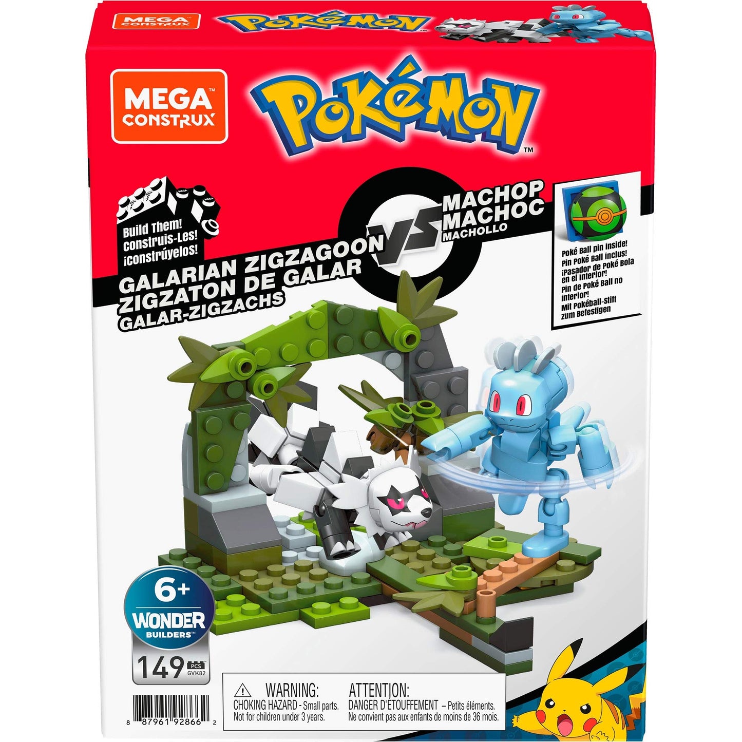 Mega Construx Pokemon Machop Vs. Galarian Zigzagoon