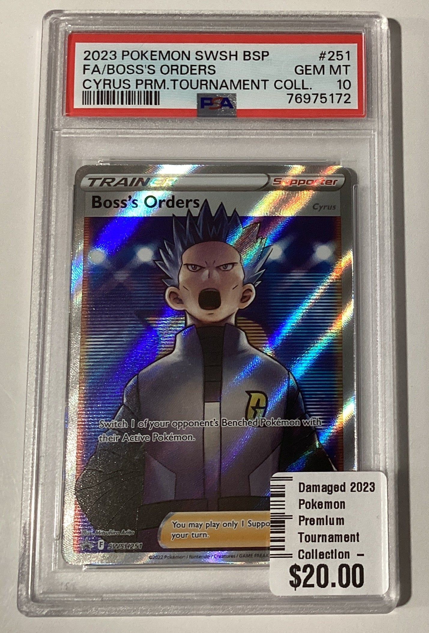 Damaged 2023 Pokemon Premium Tournament Collection - Boss's Orders PSA 10