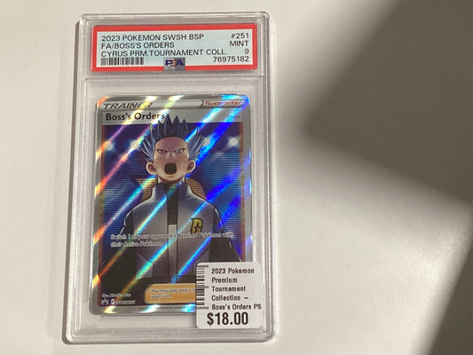 2023 Pokemon Cyrus Premium Tournament - Boss's Orders PSA 9