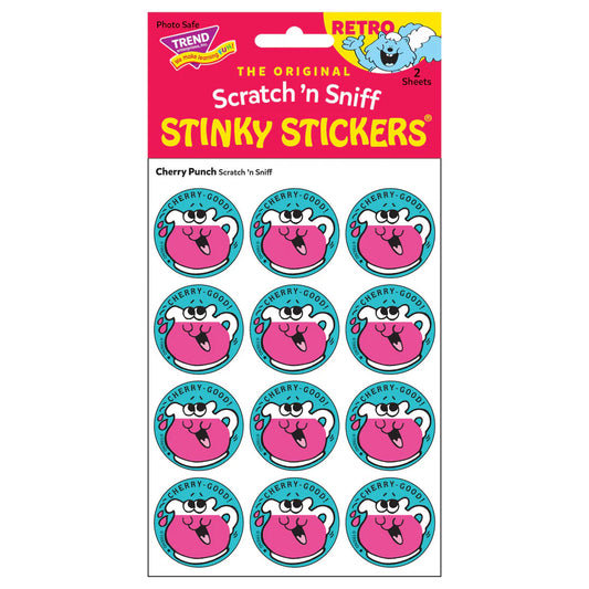 Cherry Good! - Cherry-Scented Retro Scratch 'n Sniff Stinky Stickers, 24 Stickers