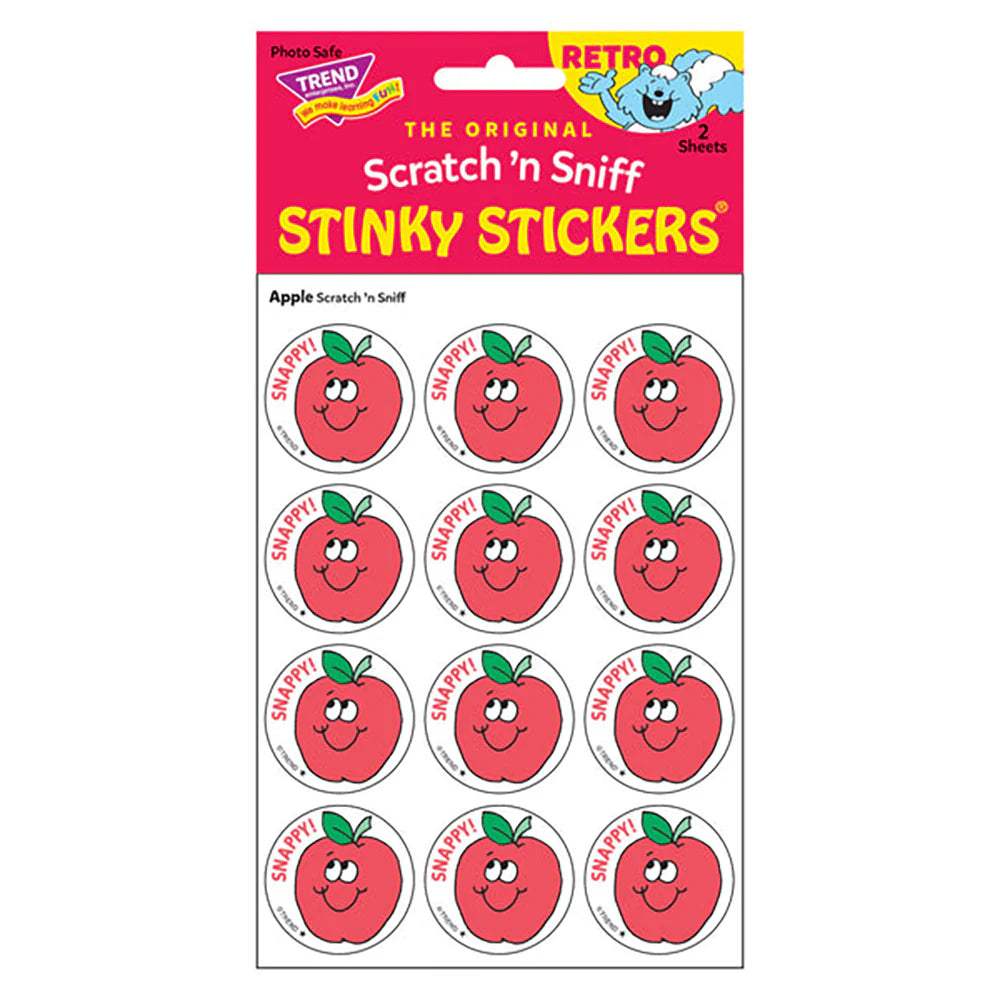 Snappy! - Apple-Scented Retro Scratch 'n Sniff Stinky Stickers, 24 Stickers