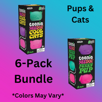 Teenie NeeDoh Pups & Cats 6-Pack Bundle – Fidget Fun for Everyone!