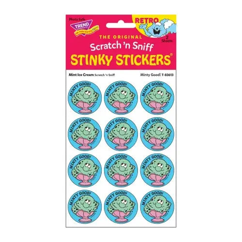 Minty Good! - Mint-Scented Retro Scratch 'n Sniff Stinky Stickers, 24 Stickers