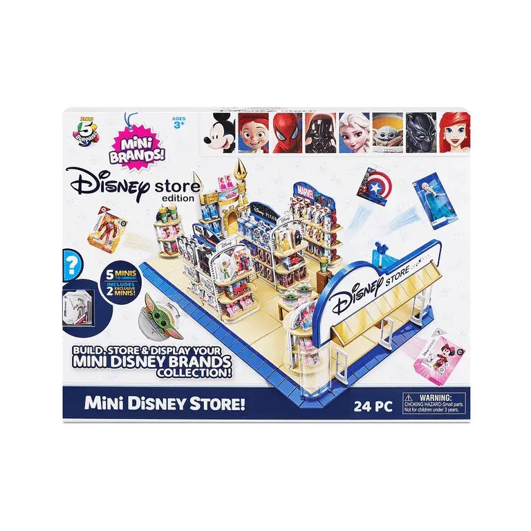 5 Surprise Disney Store Mini Brands Toy Store Playset with 2 Exclusive Minis