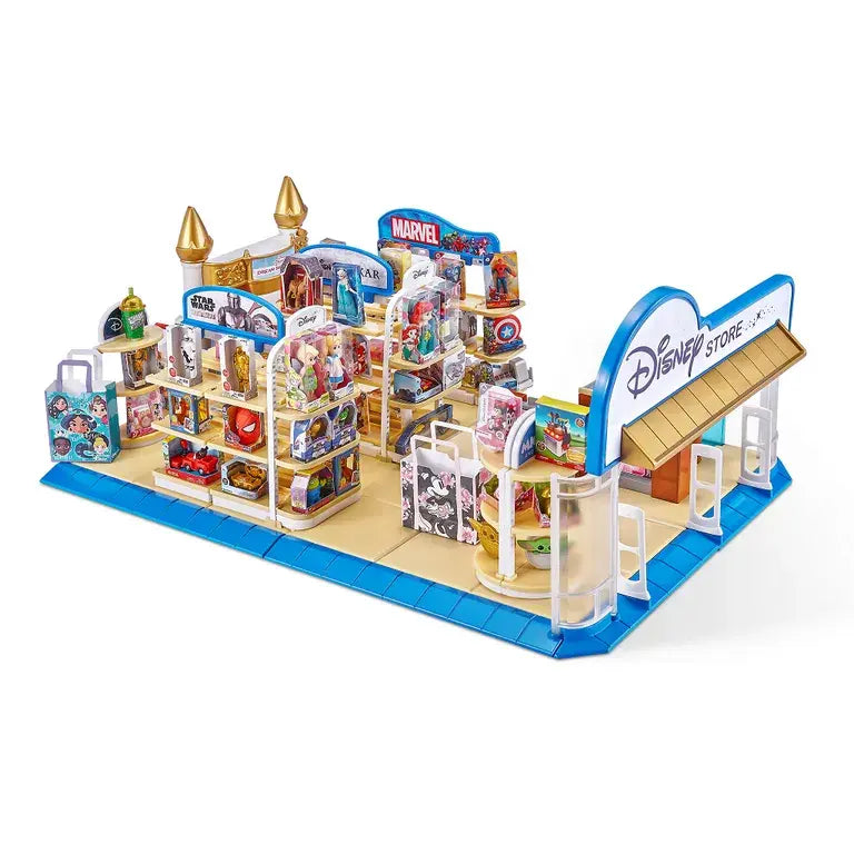 5 Surprise Disney Store Mini Brands Toy Store Playset with 2 Exclusive Minis