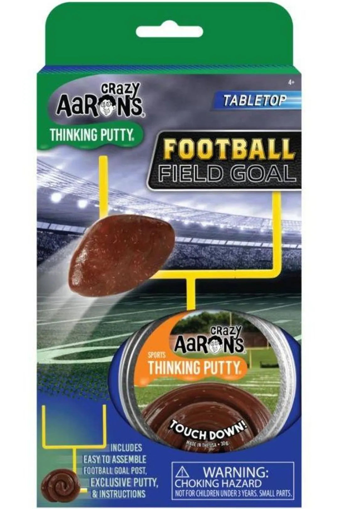 Crazy Aaron's Football Field Goal Touchdown Thinking Putty