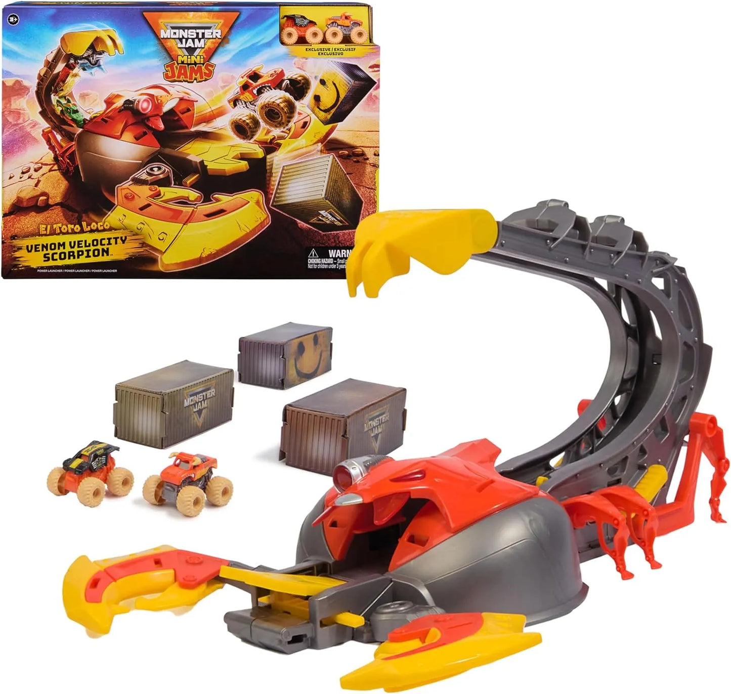 Monster Jam El Toro Loco Venom Velocity Scorpion Playset