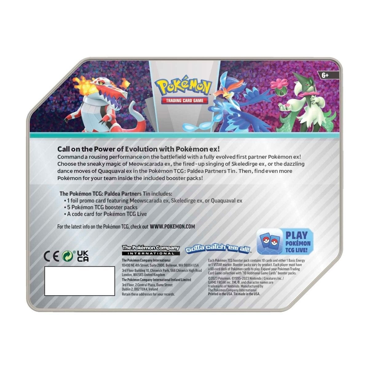 Pokemon TCG: Paldea Partners Tin - Quaquaval ex