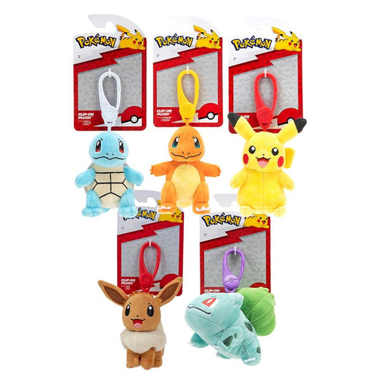 Jazwares Pokemon 3.5-Inch Clip-On Plush Assorted Styles